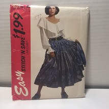Easy Stitch &#39;n Save 6914 Size 4-14 Misses&#39; Blouse and Skirt - $12.86