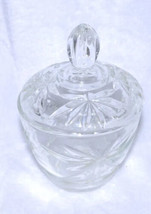 Vintage Star of David Flower Clear Glass Covered Sugar Bowl - £6.25 GBP