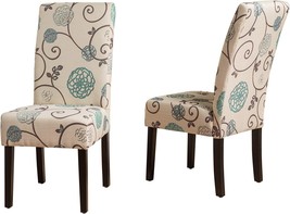 Christopher Knight Home Pertica Fabric Dining Chairs, 2-Pcs Set, White And Blue - £124.53 GBP