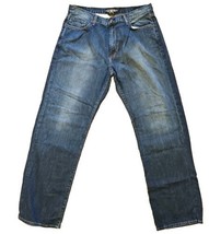 Lucky Brand Jeans 181 Relaxed Straight Mens 36x32 Blue Dark Wash Cotton ... - $28.66