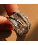 925 Sterling Silver Crisscross Ring 925 Silver Statement Ring  - $506.95 CAD