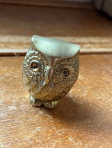 Small Solid Brass OWL Bird Figurine – 2 inches high x 1 and 5/8th’s x 1 ... - £7.57 GBP