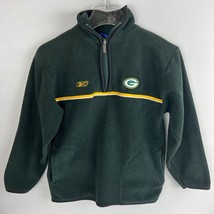 Green Bay Packers Kids M Medium 10 12 Pullover 1/4 Zip Jacket NFL Reebok - $19.12