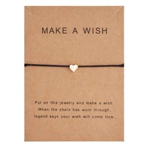 Make a Wish Crown Five-stars Cross Heart Woven Paper Card Bracelet Adjustable Lu - £7.95 GBP