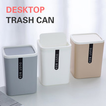 Desktop Trash Can Small Plastic Waste Bin Swing Lid Bedroom Kitchen Office - £7.98 GBP