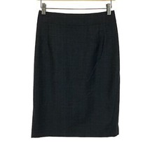 Womens Size 2 Theory Charcoal Gray Pure Wool Pinstripe Knee-Length Pencil Skirt - £25.42 GBP