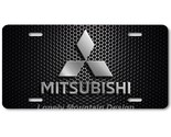 Mitsubishi Inspired Art Gray on Mesh FLAT Aluminum Novelty License Tag P... - £14.15 GBP