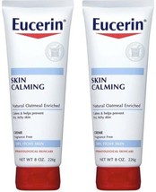 2x Eucerin Skin Calming Cream Full Body Lotion for Dry Itchy Skin Natural  - $24.03