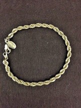 Vintage Costume Jewelry, PARKLANE French Rope Chain Bracelet, 7 1/4&quot; , B... - $9.75