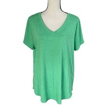 Style &amp; Co XX-Large T-Shirt Top Short Sleeves V-Neck Hi-Low Green Heathered New - £15.63 GBP