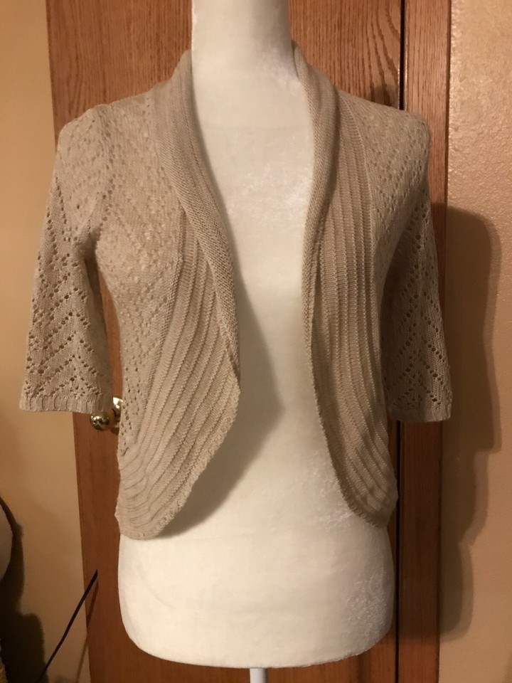 Leo &amp; Nicole NWOT open front Shrug Size small Oatmeal - $16.00