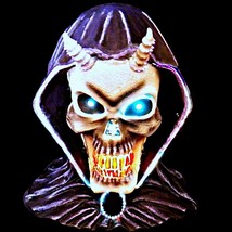 Rare Fiber Optic Lights Changing Colors Demon Skull 3D Halloween Decor Spencers - £184.41 GBP