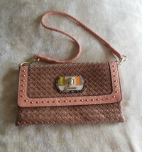 Guess Handbag Brown/Peach Studded Braided Strap - $47.52