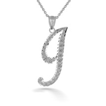 925 Sterling Silver Cursive Initial Letter I Pendant Necklace - £21.76 GBP+
