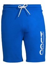 Hugo Hugo Boss Bright Blue White Logo Men&#39;s Jersey Cotton Casual Shorts ... - £58.43 GBP