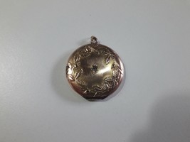 antique old Golden plated  photo locket - pendant- KJ  (Canada) - $98.84