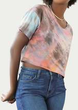 TIE-DYED SILK CHARMEUSE CROP TOP - £50.21 GBP