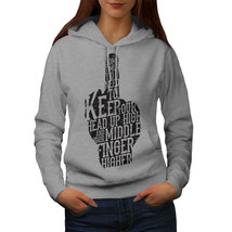 Wellcoda Middle Finger Higher Womens Hoodie, Than Casual Hooded Sweatshirt - £30.42 GBP