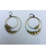 Bronze double round block inserted Earrings - £5.72 GBP