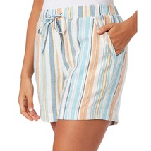 Briggs Women&#39;s Plus Size XXL Blue Stripe Linen Blend Shorts NWT - £6.37 GBP