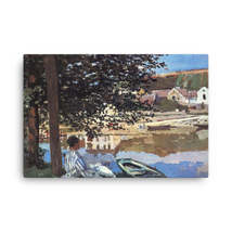 Claude Monet River Scene at Bennecourt, 1868 Canvas Print - $99.00+