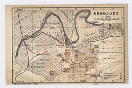 1913 Original Antique City Map Of The Royal Estate Of Aranjuez / Spain - £16.86 GBP