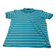 Claybrooke Polo Shirt Men&#39;s XL Blue White Striped Cotton Short Sleeve Co... - £15.90 GBP