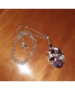 Handcrafted Wire-Sewn Amethyst Gemstone Pendant Necklace - £23.60 GBP
