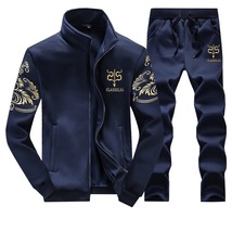 Autumn Warm Sportssuit Jacket Pants Tracksuit Men Coats Trousers Sets Sp... - £22.01 GBP