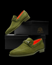 Men's TAYNO Shoes Soft Micro Suede Slip-on Loafer THE CAPRIO S Lime Green image 2