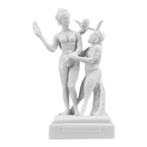 Aphrodite Goddess Pan and Eros Cast Marble Sculpture Statue Museum Copy 13.4 in - £82.16 GBP