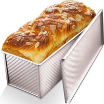 Loaf Pan with Lid,Commercial Pullman Bread Pan 2.2Lb Dough Capacity,Non-Stick Ba - £43.31 GBP