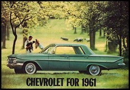 1961 Chevrolet Brochure, Impala Bel Air Biscayne Corvette Wagons, 12 pg ... - £7.08 GBP