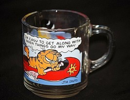 Garfield &amp; Friends Animation Art Character Coffee Mug Glass Cup 1978 McD... - £7.75 GBP