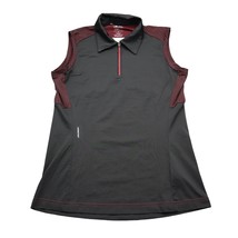 Adidas Shirt Womens S Black Sleeveless Chest Zip Collared Activewear Top - $22.75