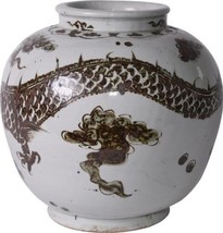 Jar Vase Dragon Open Top Colors May Vary Brown Variable Ceramic Handmade - £321.61 GBP