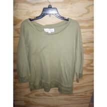 Women's French Laundry Top Green Large Waffleknit Layering Minimalist - $9.45