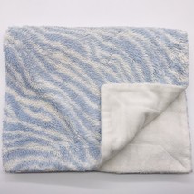 Kyle &amp; Deena Baby Blanket Zebra Blue White Plush Velour - £11.89 GBP