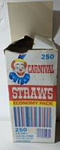 Vintage Carnival Straw Box 8&quot; Long 1/4&quot; Dia Economy Pack (250) Almost Full - £17.28 GBP