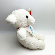 Vintage Dakin Baby White Lamb Plush Stuffed Animal 10” 1991 Bib First Easter Tag - £27.51 GBP