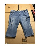 Royalty for Me Distressed Capri Jeans Size 16W, Curvy Mid Rise Denim Jeans - $9.90