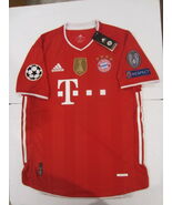 Robert Lewandowski FC Bayern Munich UCL Match Red Home Soccer Jersey 202... - $80.00