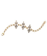 Vintage Style Antiqued-Gold Crystal Studded Geometric Arrow Link Bracelet - £15.98 GBP