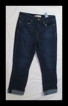 Levi Strauss Signaure Mid Rise Capri Jeans Dark Wash Size 6 W28 - $201.22 MXN
