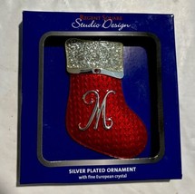 NIB Regent Square Studio Design Silver Plated Ornament Stocking with let... - $170.58 MXN
