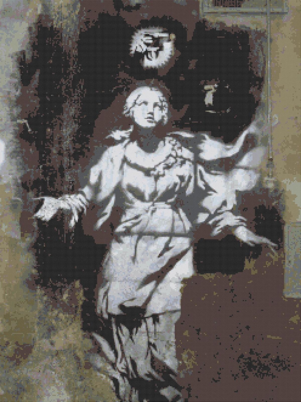 banksy Counted Cross Stitch pattern modern art cross - 248x331 stitches BN1791