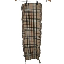 Cashmink by V. Fraas Plaid Scarf Fringe Trim 100% Acrylic Made in Germany Wrap - £12.69 GBP