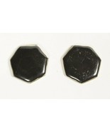Set of 2 MCM Black Enamel on Brass Buttons 7/8 Inch Diameter - $3.69