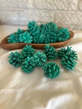 Green painted pine cones , kelly green pinecones , basket or bowl filler, garlan - £11.73 GBP