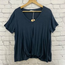 Double Zero Lovely Large Lilith Twist Tee Sz L Large Dark Blue Top New NWT - £14.07 GBP